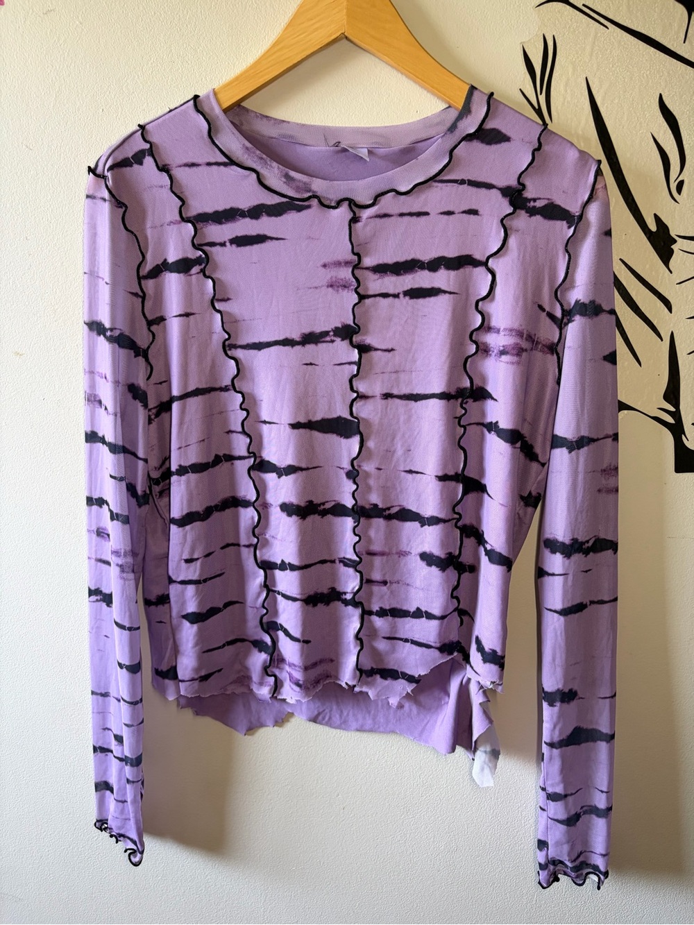 Women’s Lilac Long Sleeve Ruffled Seam Top